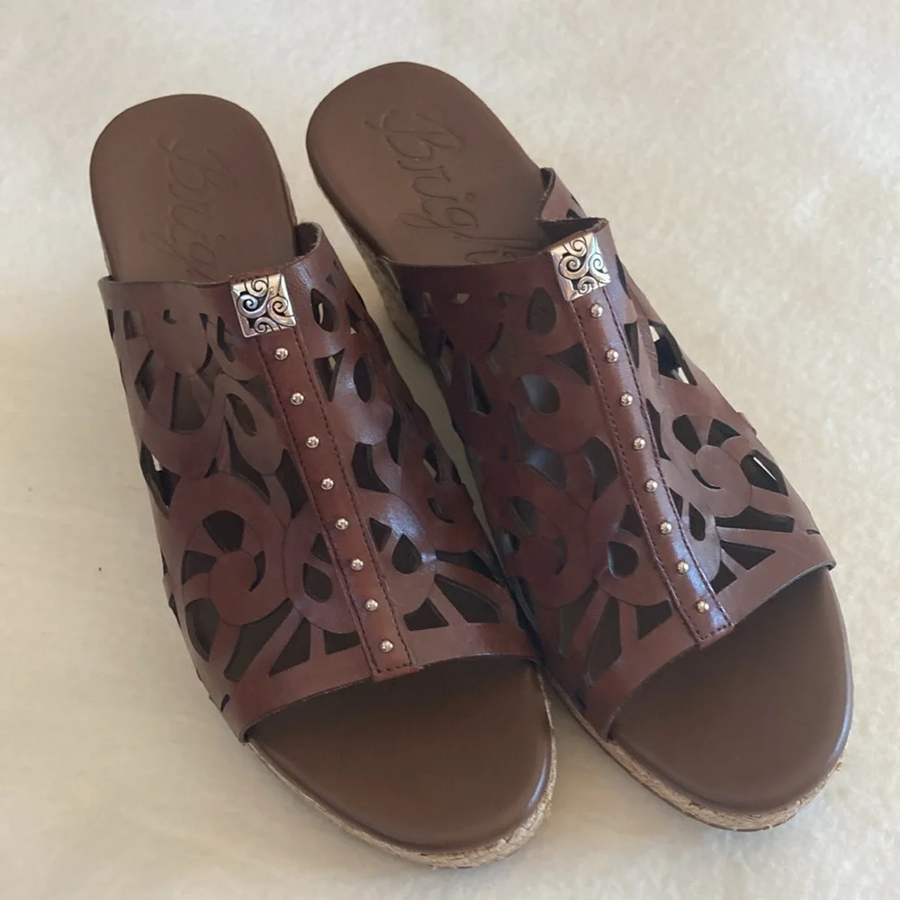 Brighton Brown Cutout Wedge Sandals